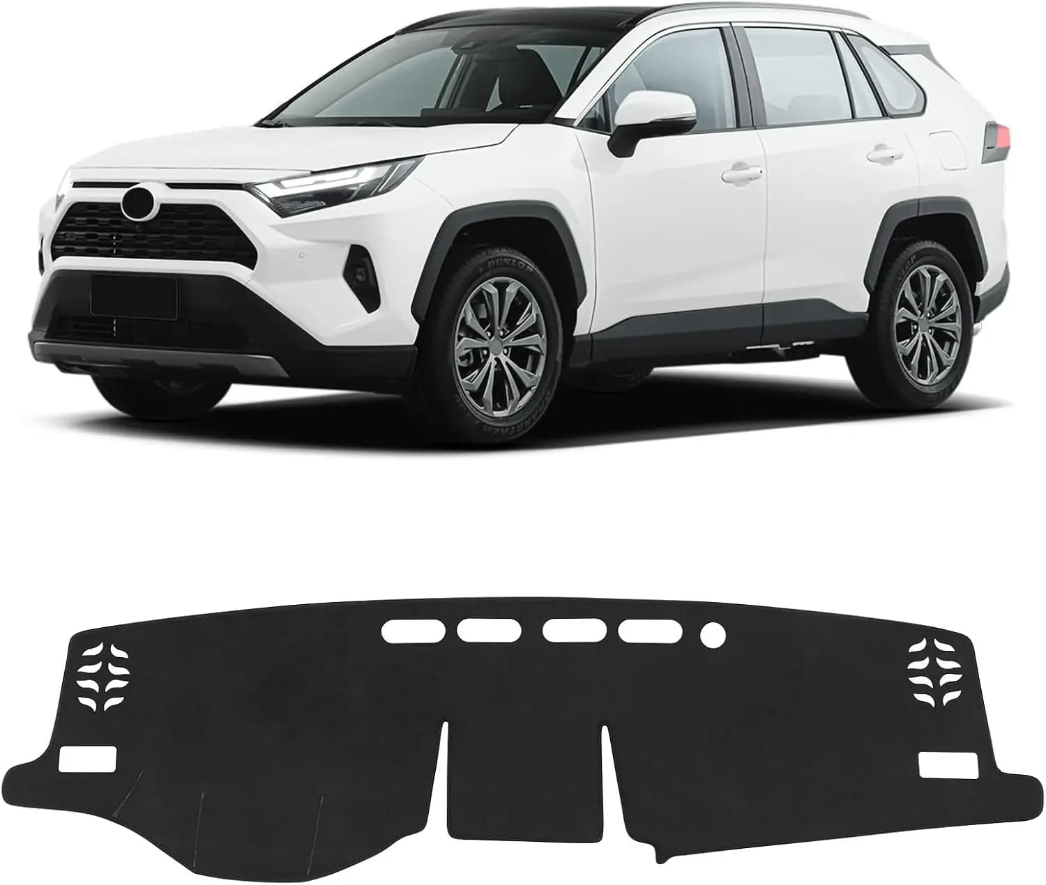 Dashboard cover for Toyota RAV4 2025-2019 Hybrid, Prime (PHEV) Accessories Flannel dashboard cover Dashboard cap Suns central console cover