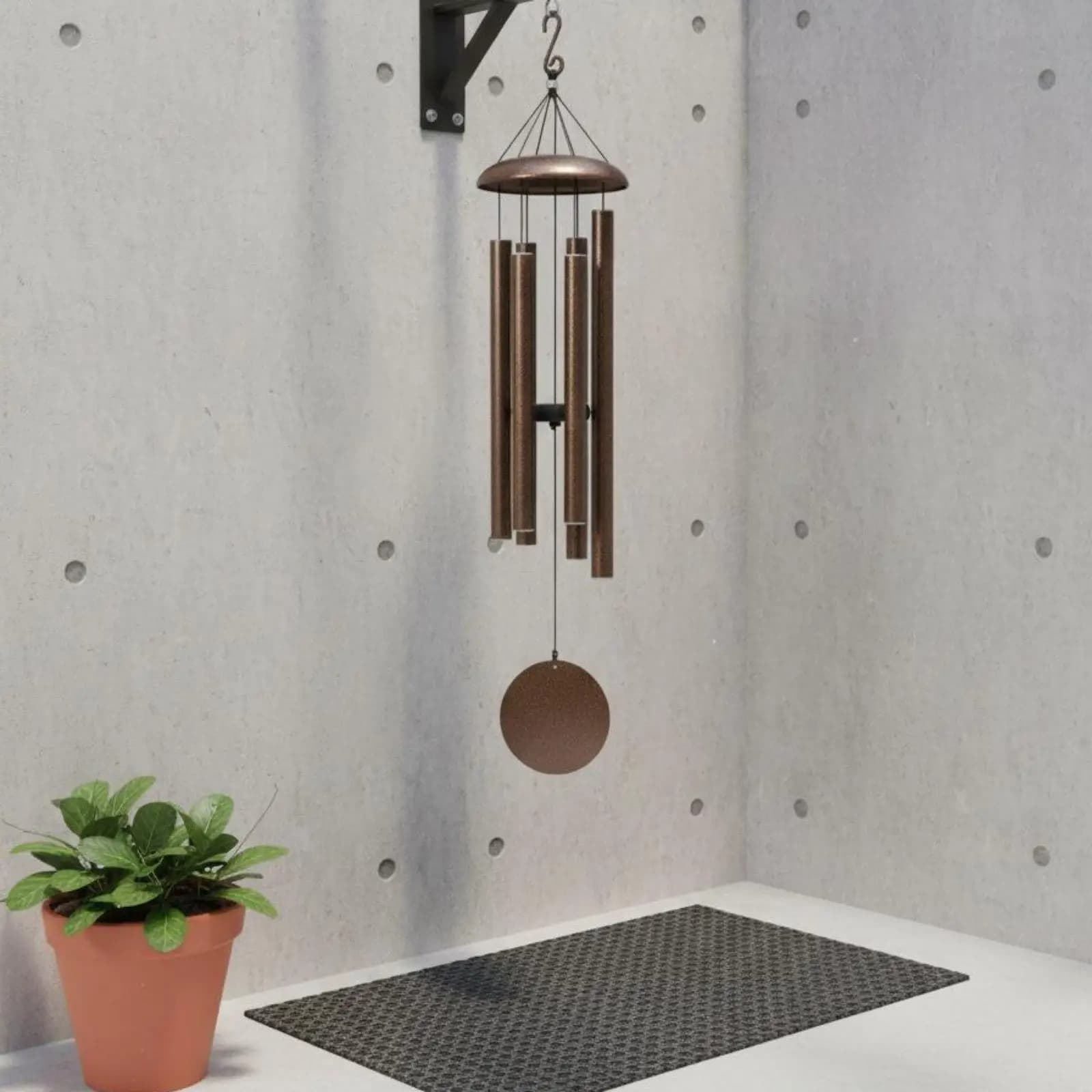 Bronze Aluminum Wind Chime Large Tuned Tubes Garden Wind Pendant for Patio Backyard Relaxing Sound Outdoor Art Decor