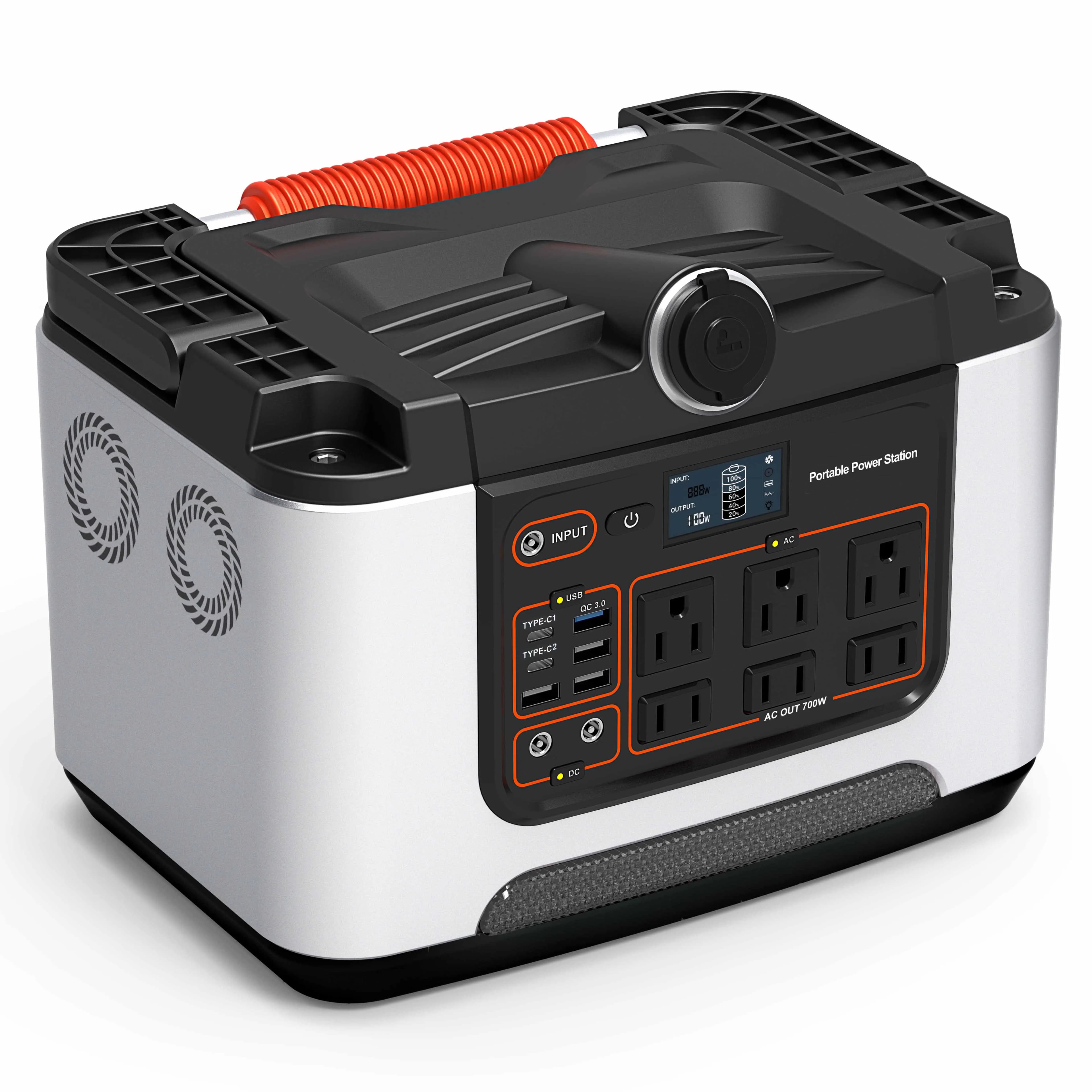 Alimentatore al litio per generatore solare da campeggio 648wh con presa CA 110V 220V Banca di potere per avviamento di emergenza per auto portatile