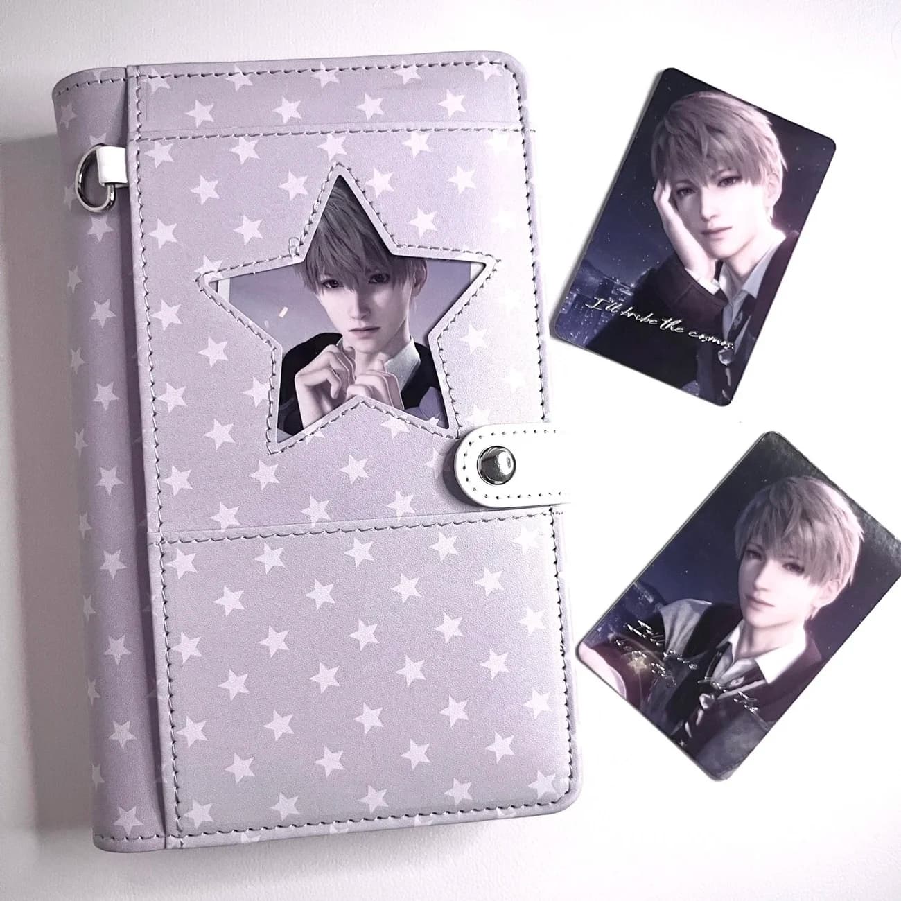 Korean Style Leather Taro Mud Milk Purple Star Ledger A6 Magnetic Buckle Loose-leaf Notebook Niche Girl Heart Portable Notepad