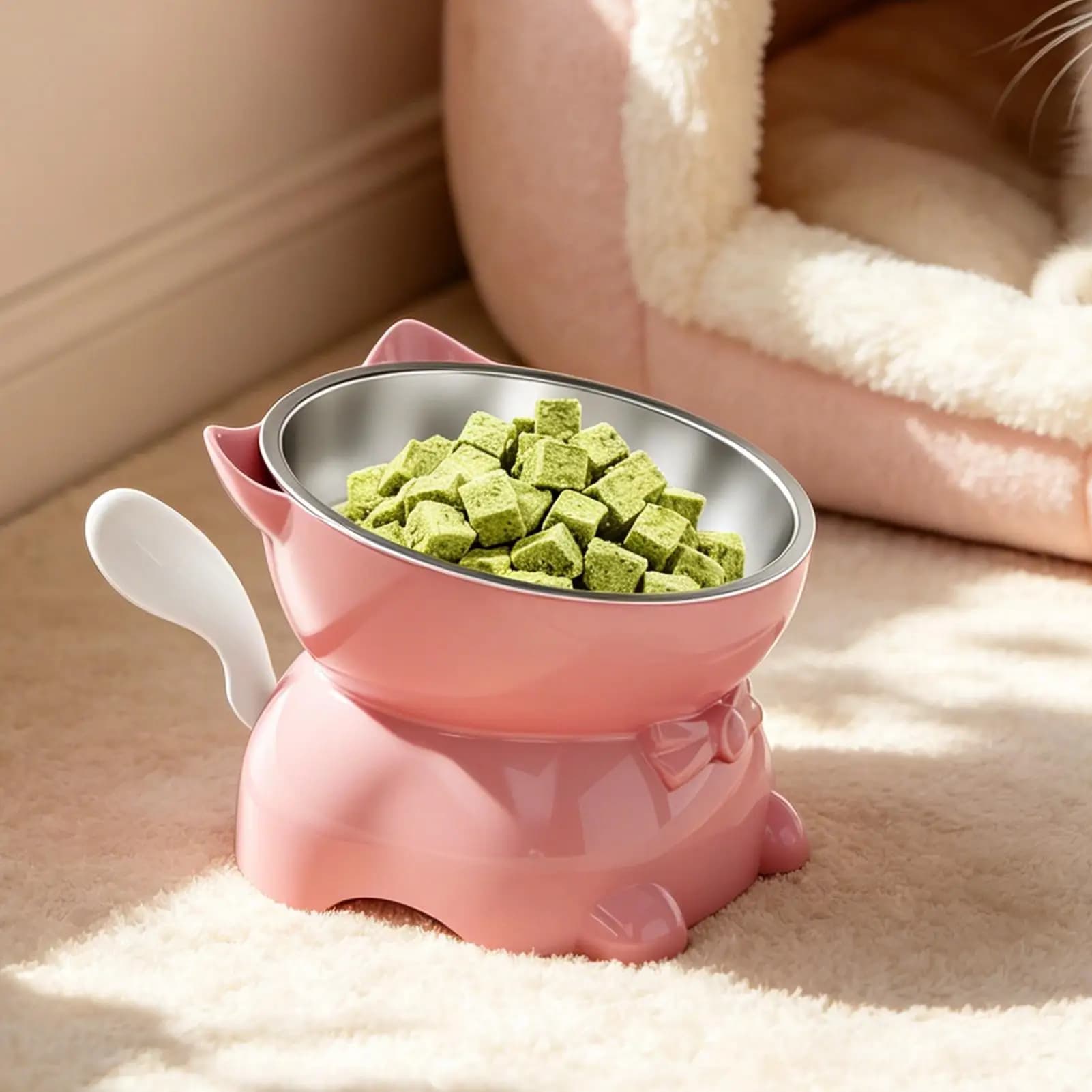 Raised Cat Food Bowls Non-Slip Anti Vomiting Feeder Raised Cat Bowls Food Dish For Small Medium Kitten Pet Home Balcony Living