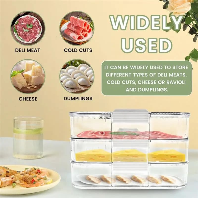 Contenitore per Carne in Scatola per Frigorifero, Organizzatore per Bacon, Contenitore per Alimenti da Frigorifero