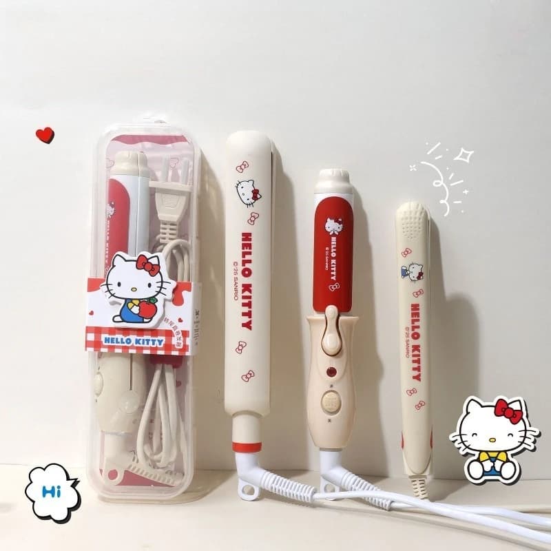 Iron curlers and plate 2 in 1 Anime Sanrio Hello Kitty, low power, attractive design, trendy, very sold, wholesale