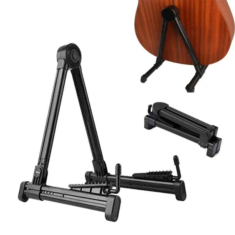 Supporto per Chitarra Pieghevole Ultra Compatto, Adatto per Chitarra Elettrica, Acustica, Folk, Classica, Ukulele e Violino