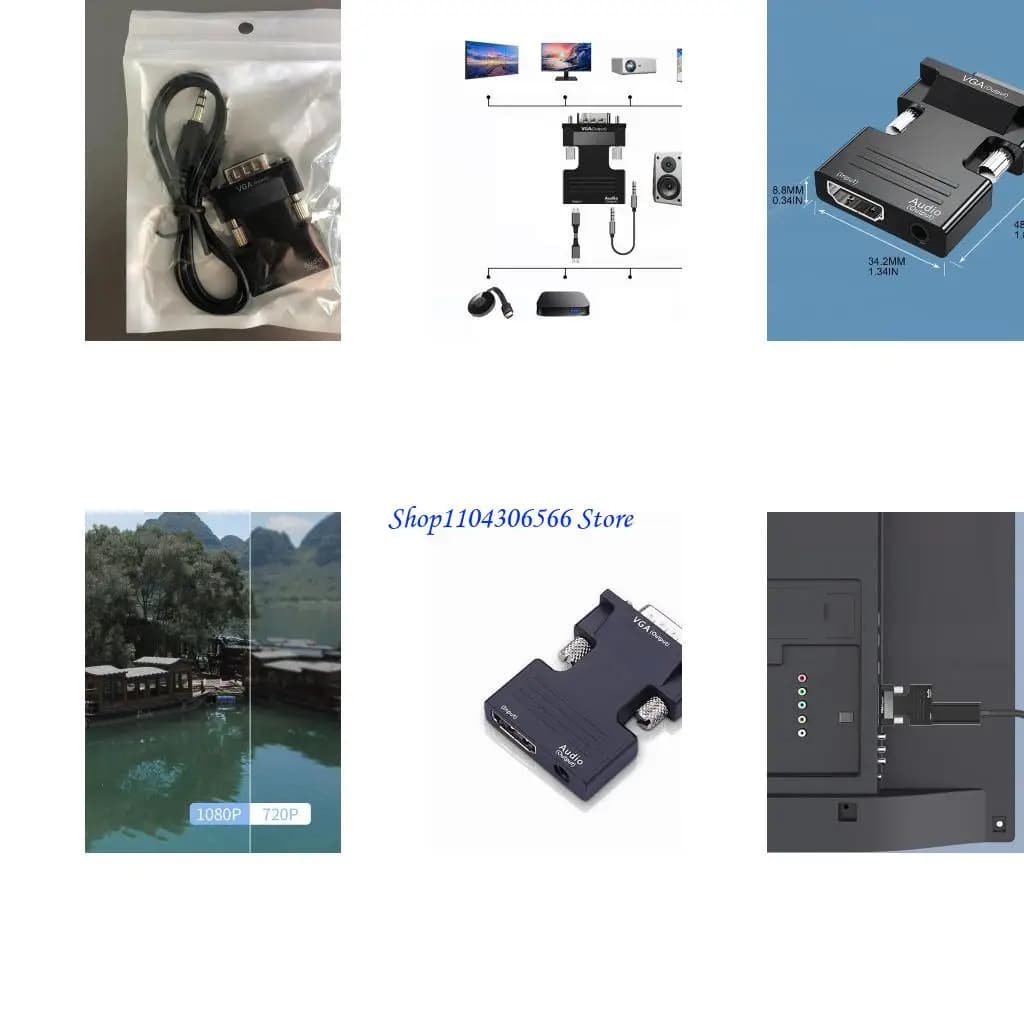 02DD VGA a Adattatore compatibile Convertitore 1080p Adattatore da donna a VGA compatibile