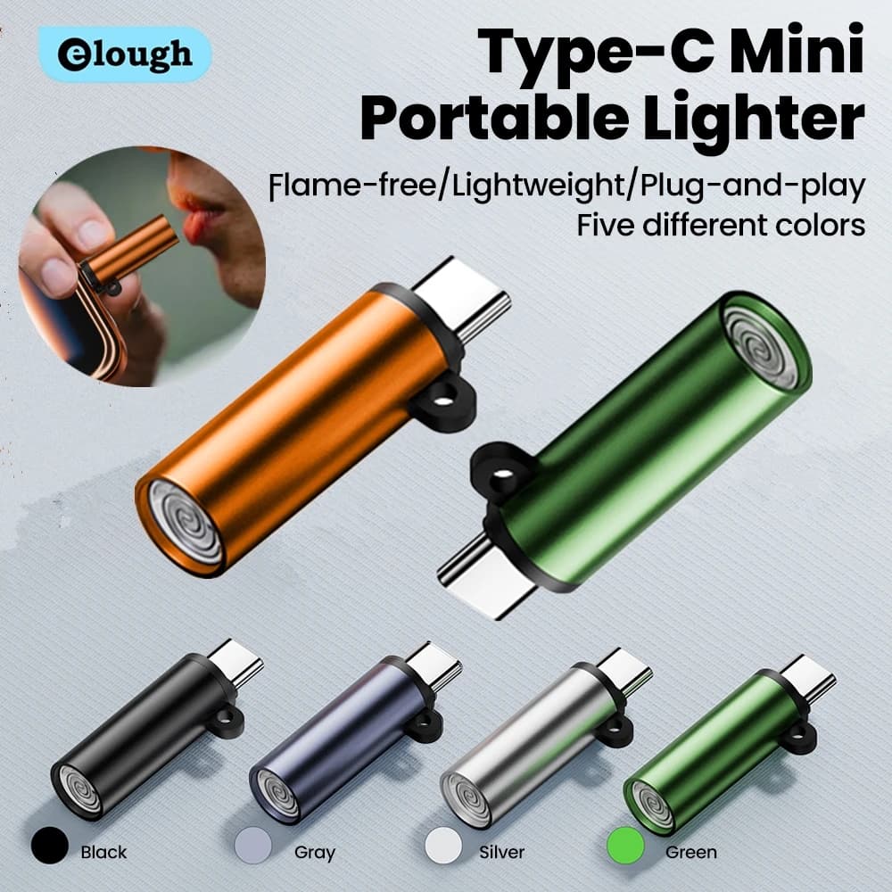 Tipo C Mini accendisigari Blow-to-Ignite Spegnimento automatico Sicurezza esterna USB C Adattatore accendisigari mobile per iPhone 17