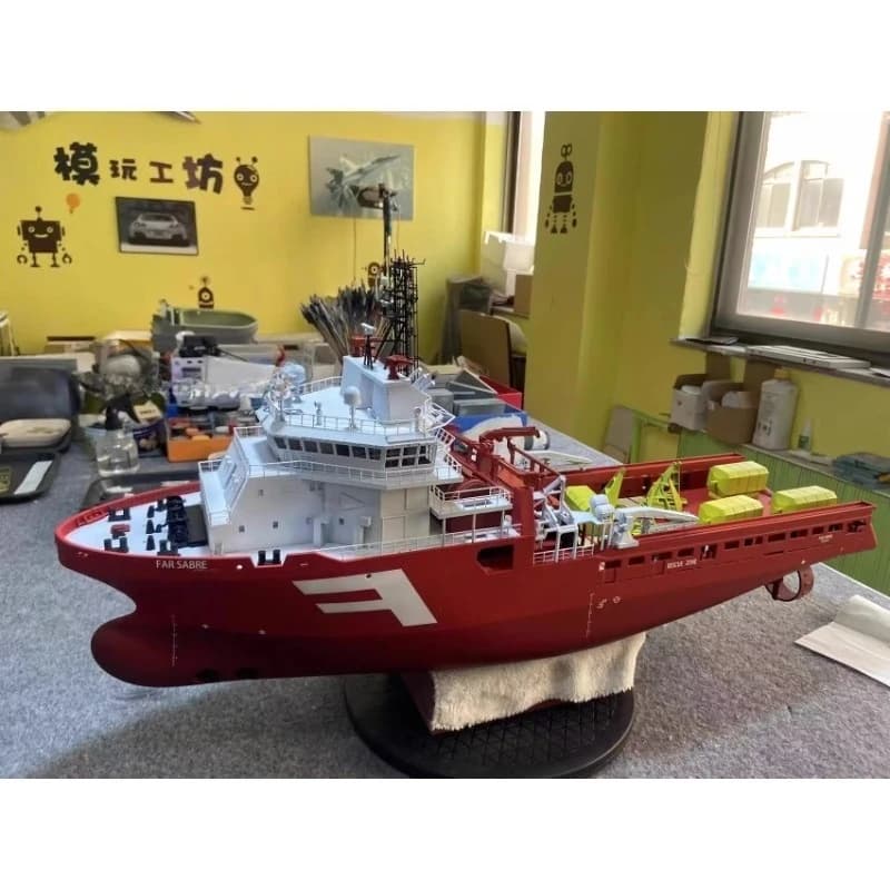 Assemblaggio kit modello barca RC 1/100 ancora come AHTS Tug UT 712 Stampa 3D fai da te Prodotto finito opzionale