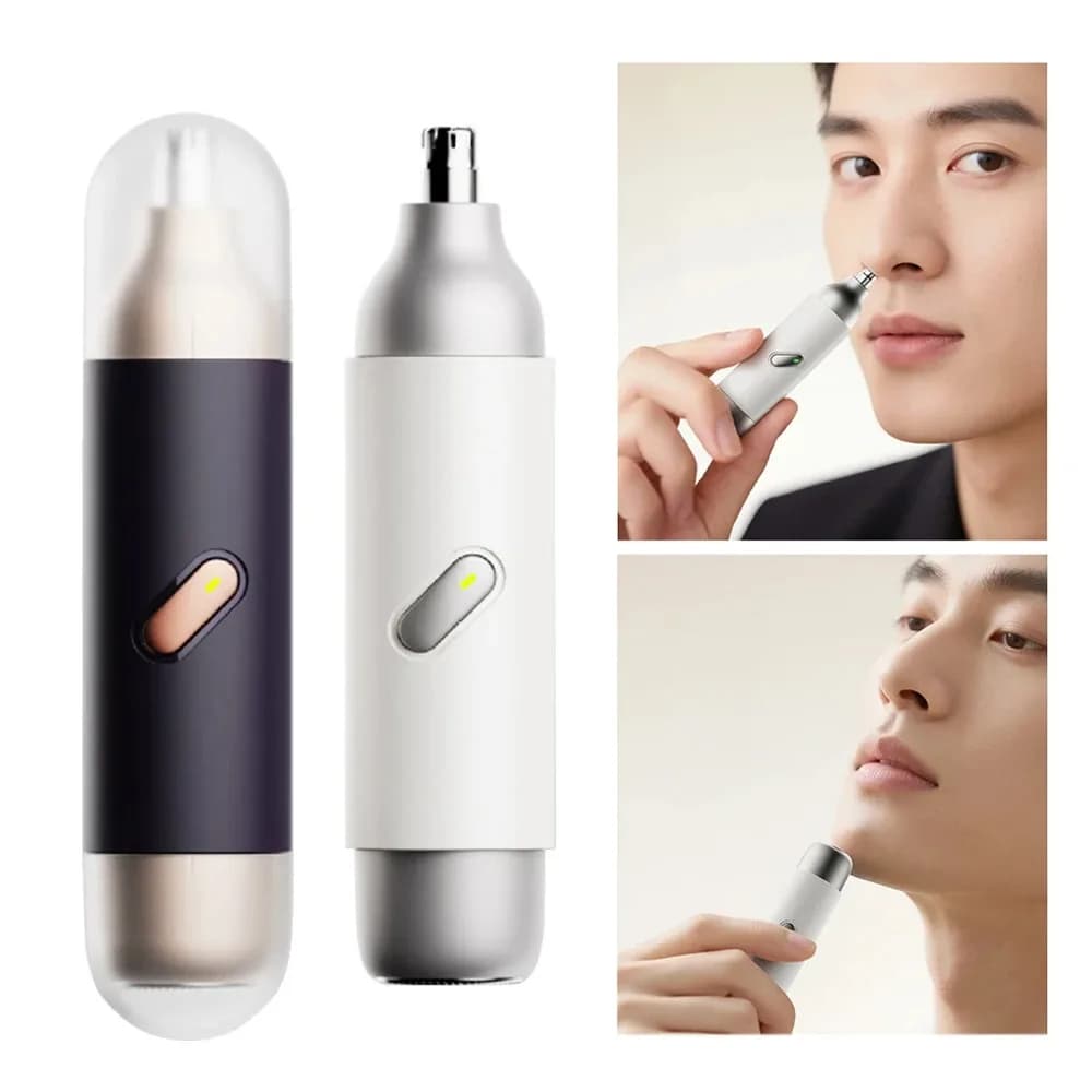 Electric hair cutter 2 in 1 for nose, painless, rechargeable, shaving shaver, nose and ear cutters for man, tool for personal care of nose hair