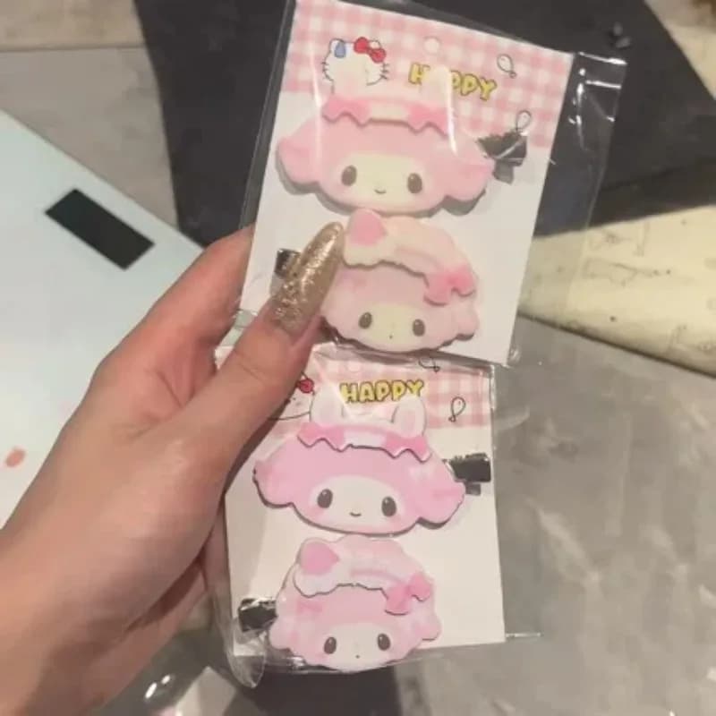 Fermagli per capelli Kawaii a forma di cartone animato My Melody, fermagli laterali per frangia da ragazza dolce, fermagli creativi Cinnamoroll, regali di Natale
