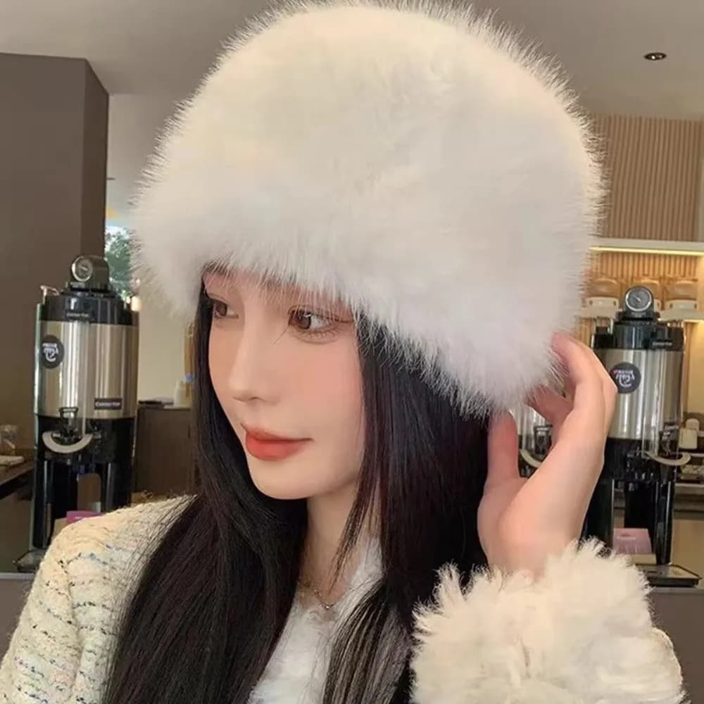 Cappello da Pescatore in Pelliccia Soffice e Calda con Protezione per le Orecchie, Berretto Morbido in Stile Mongolo, Balaclava da Donna per Neve e Sci