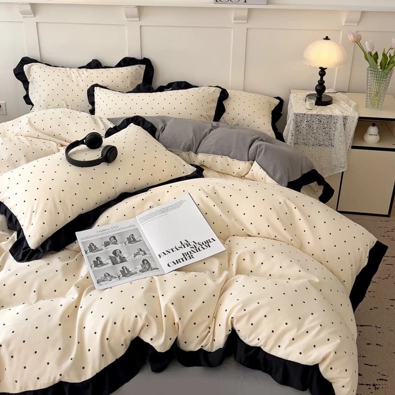 Set Biancheria da Letto French Girl 2026 Nuovo Set 4 Pezzi Universale Quattro Stagioni con Copripiumino, Lenzuola e Federe