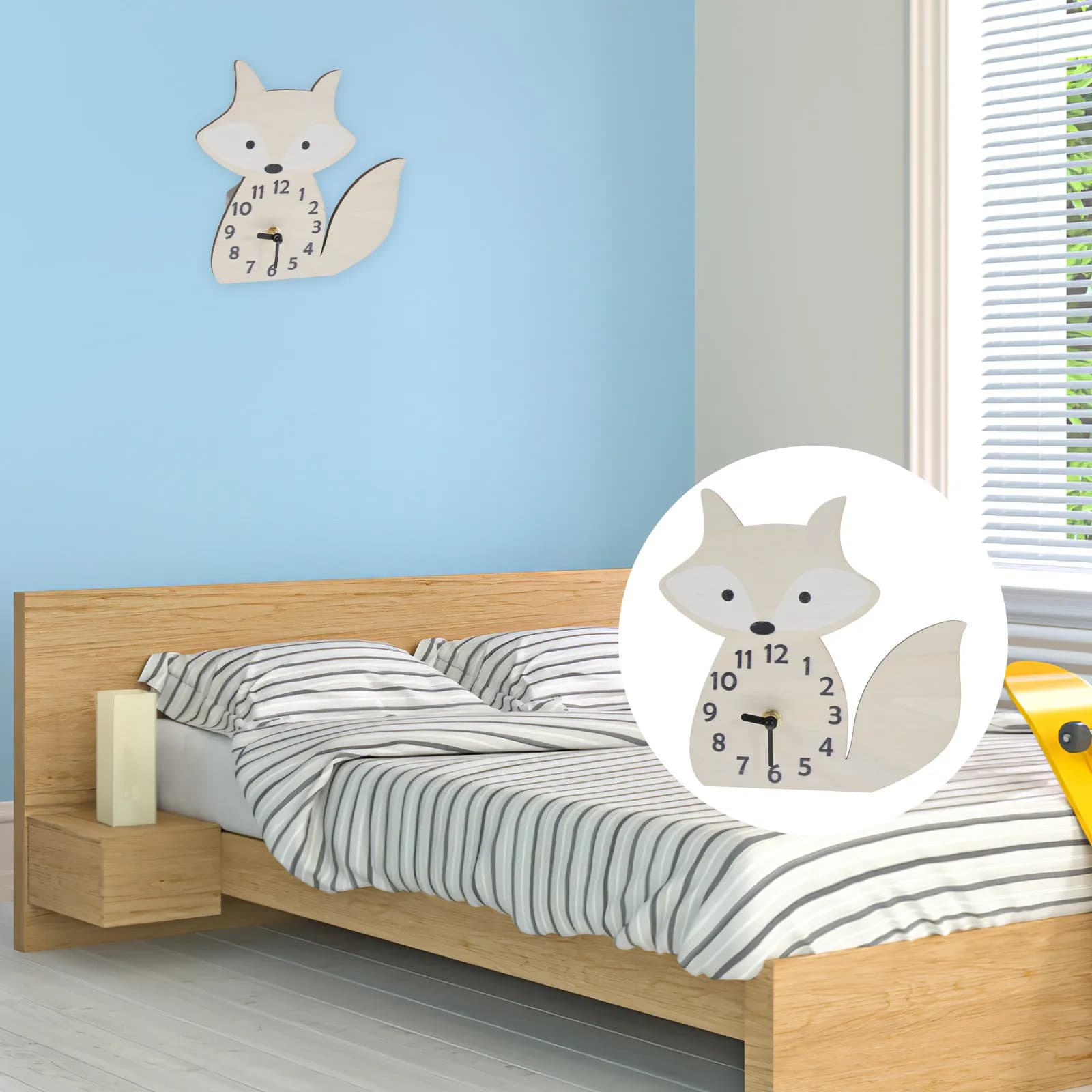 Orologio da Parete in Legno a Forma di Volpe, Silenzioso, Senza Ticchettio, Design Elegante per Camera da Letto, Soggiorno, Arredamento Casa, Regalo di Inaugurazione Casa