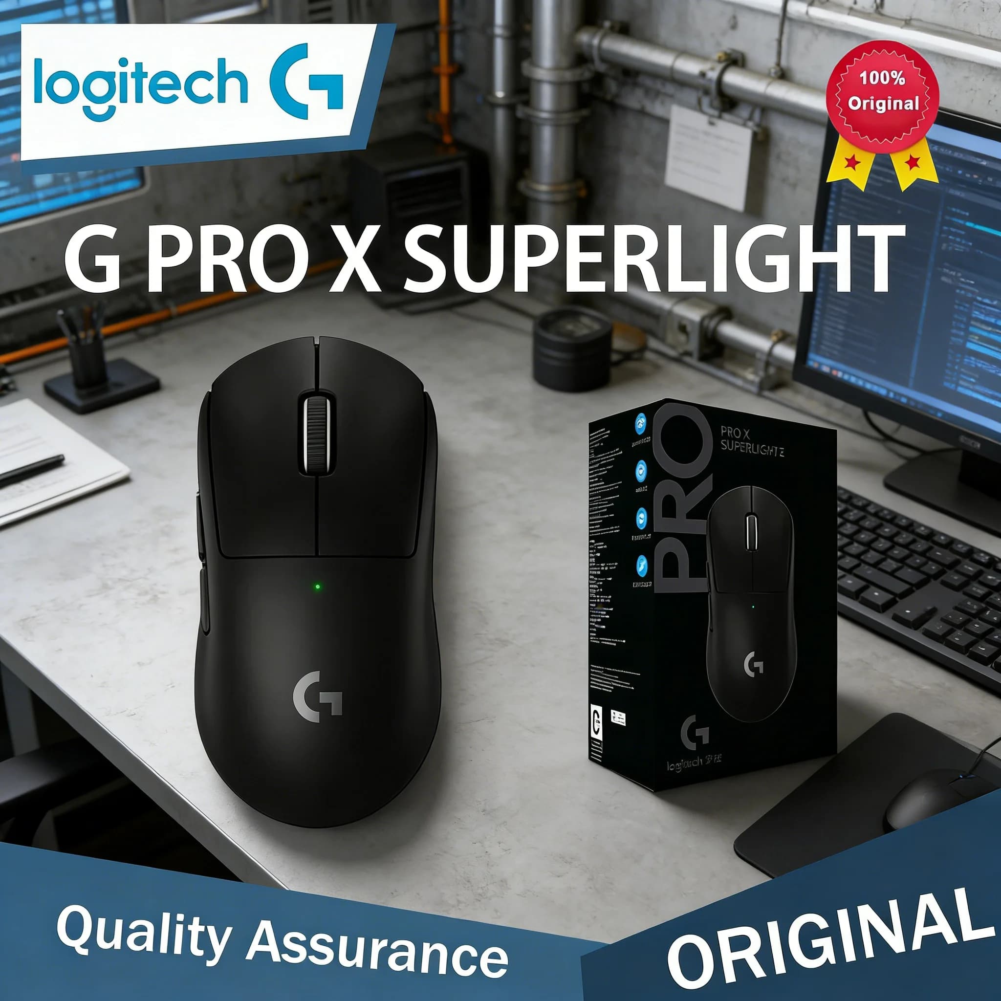 Mouse da Gaming Wireless Logitech G PRO X SUPERLIGHT 2, Ultra-Leggero 60g, Sensore HERO 2, 44K DPI, Frequenza di Aggiornamento 8KHz, Ricarica USB-C