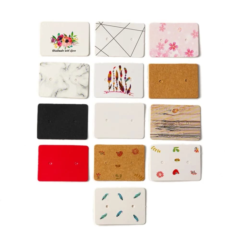 50/100 pz 5x4 cm orecchini carte etichette di cartone gioielli fai da te espositore supporto piccole imprese vendita di imballaggi forniture