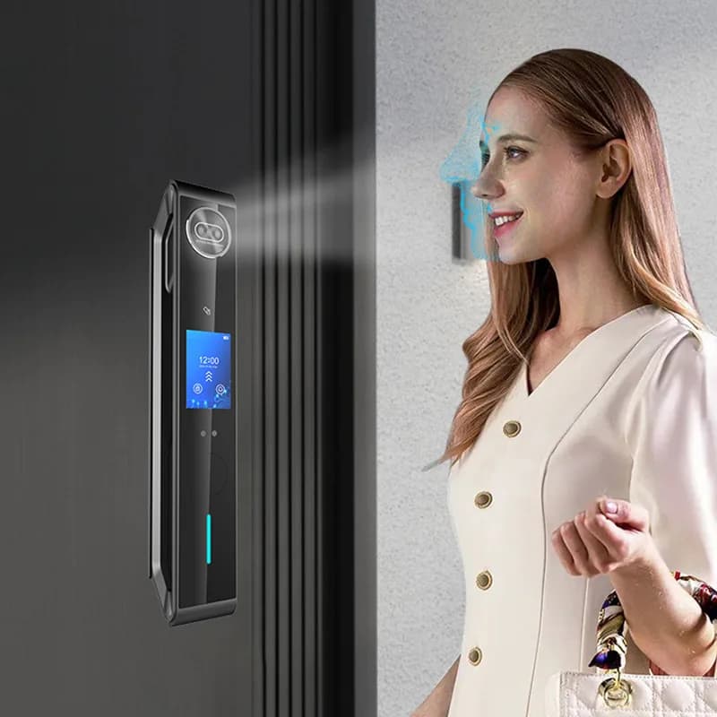 EGFirtor Doppio Schermo Impronte Digitali Smart Door Lock Riconoscimento facciale 3D Password elettronica Sensore di allarme di sicurezza domestica Serratura
