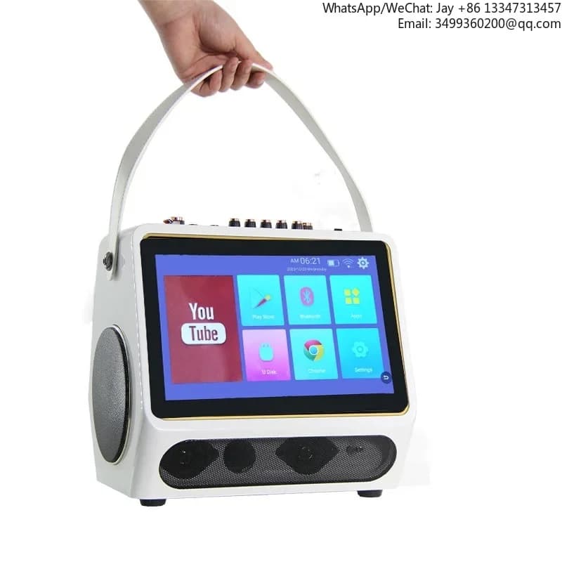 Sistema Karaoke Professionale Wireless Binko Platinum con Schermo Touch, Altoparlante LED e Set KTV Mobile per Uso Commerciale
