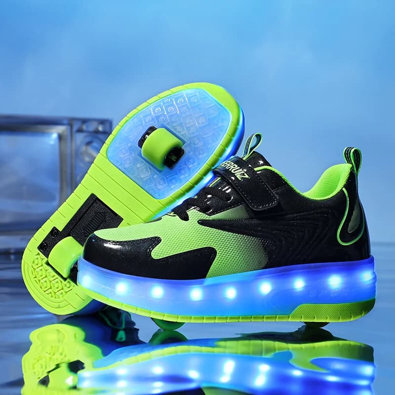 Children's Gymnastics Shoes USB Charging Shoes Lighted Skateboard Shoes casual for boys' girls Outdoor sports shoes for roller skates with LED