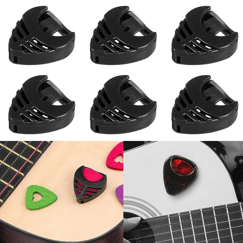10 pezzi porta plettro per chitarra custodia per plettro in plastica adesiva con retro adesivo per accessori per chitarra acustica Ukulele basso
