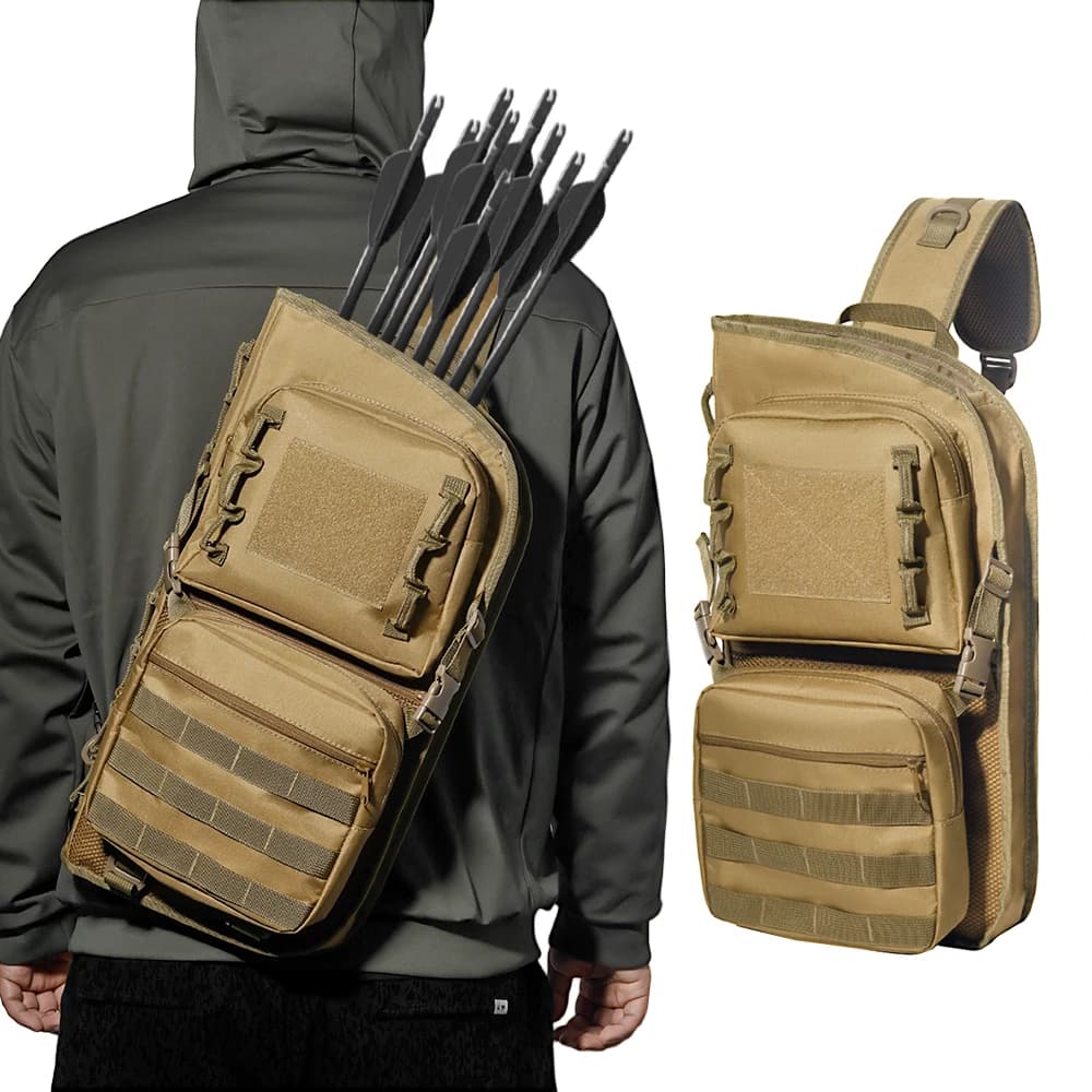 Expanded Archery Lightweight Back Arrow Quiver Molle System Arrows Bag With Pocket Hanged For Target Shooting Hunting Outdoor