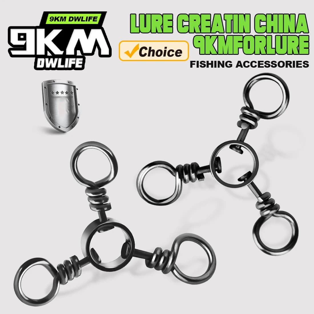 9KM 25 Pz 3 Vie Girevole Attrezzatura Da Pesca Acqua Salata In Acciaio Inox Girevole A Tre Vie Esche Da Pesca Connettore Catfishing Trolling Rig