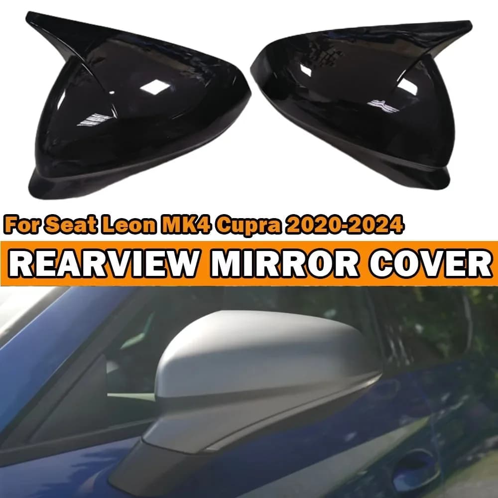 For Seat Leon Cupra Formentor 2020-2024 Car Wall decal Retrovisor Side Mirror Cover External Door Cover Rear View Carbon Trim Case