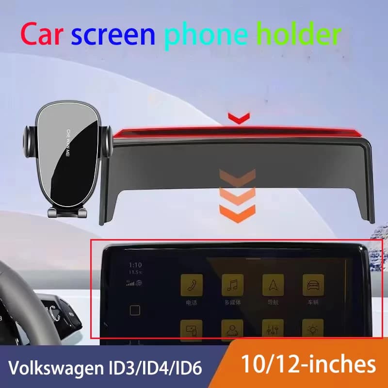 Per Volkswagen ID3/ID4/ID6 2021-2023 10/12 pollici Supporto per telefono per schermo per auto Staffa di navigazione per schermo Staffa di navigazione mobile