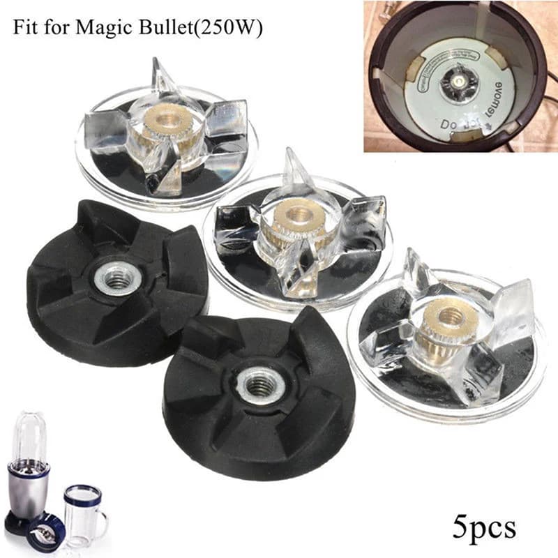 3 pezzi di Base per ingranaggi in plastica 2 pezzi di ricambio per proiettili magici in gomma per parti di frullatore per spremiagrumi 250W di ricambio