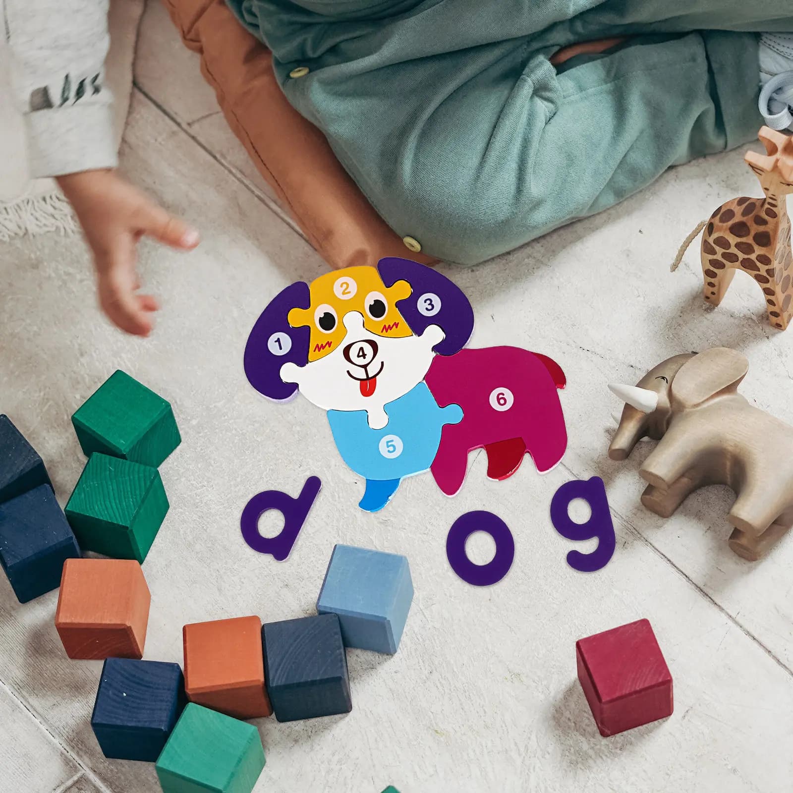 Puzzle a Forma di Animali, Giocattoli Educativi per Bambini e Ragazzi, Blocchi per l'Apprendimento