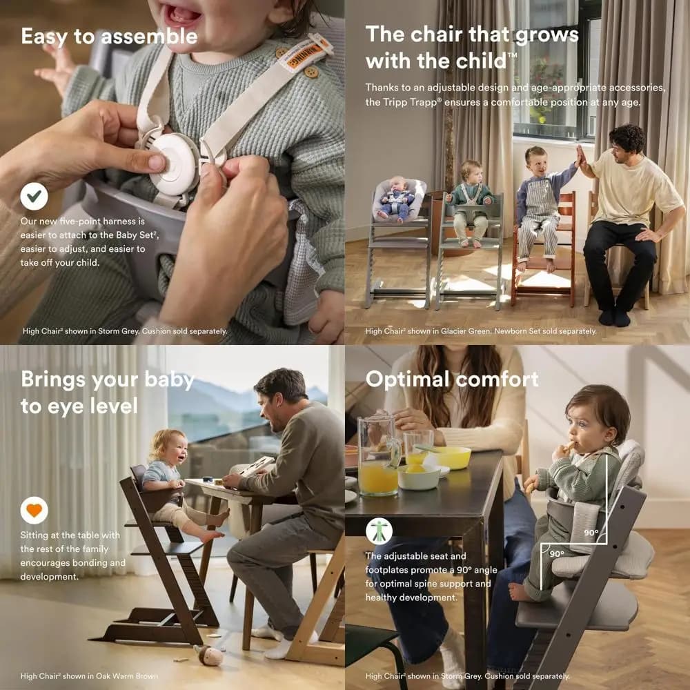 Seggiolone Ergonomico Regolabile per Bambini 6-36 Mesi, Naturale, con Cuscino Rimovibile e Set per Neonati