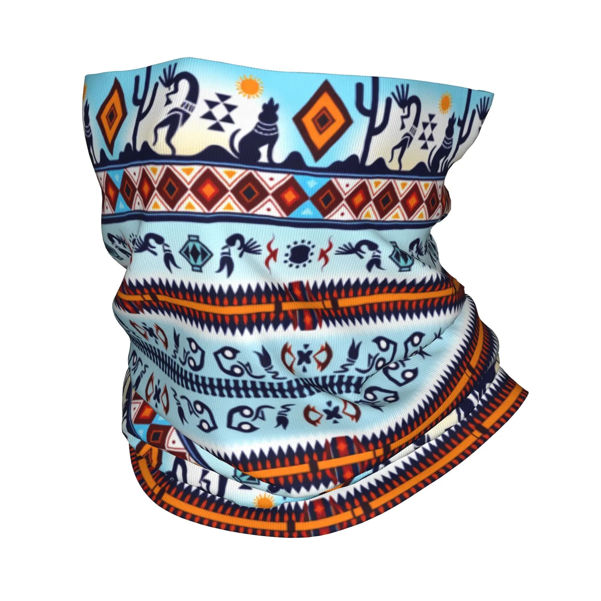 Custom Kokopelli Hohokam Treasure Bandana Neck Gaiter UV Protection Face Scarf Cover Women Men Cultures Headwear Tube Balaclava