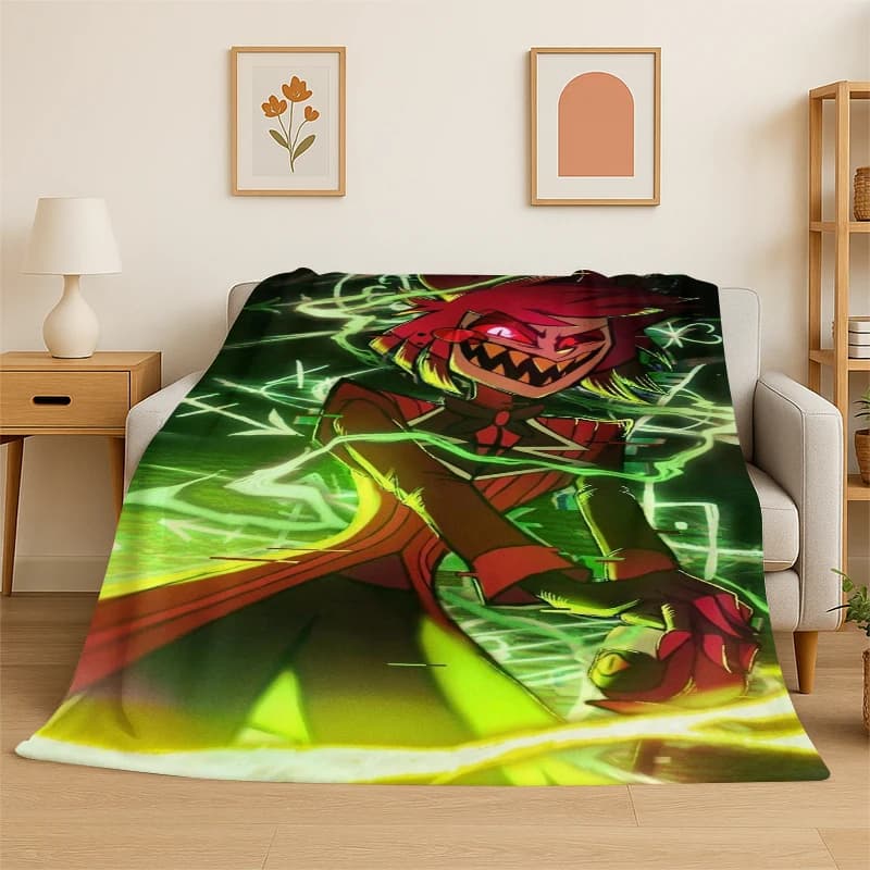 Coperta in flanella 3D Cartoon H-Hazbin Hotel Charlie, morbida e calda, per camera da letto, soggiorno, letto, viaggi, campeggio, picnic