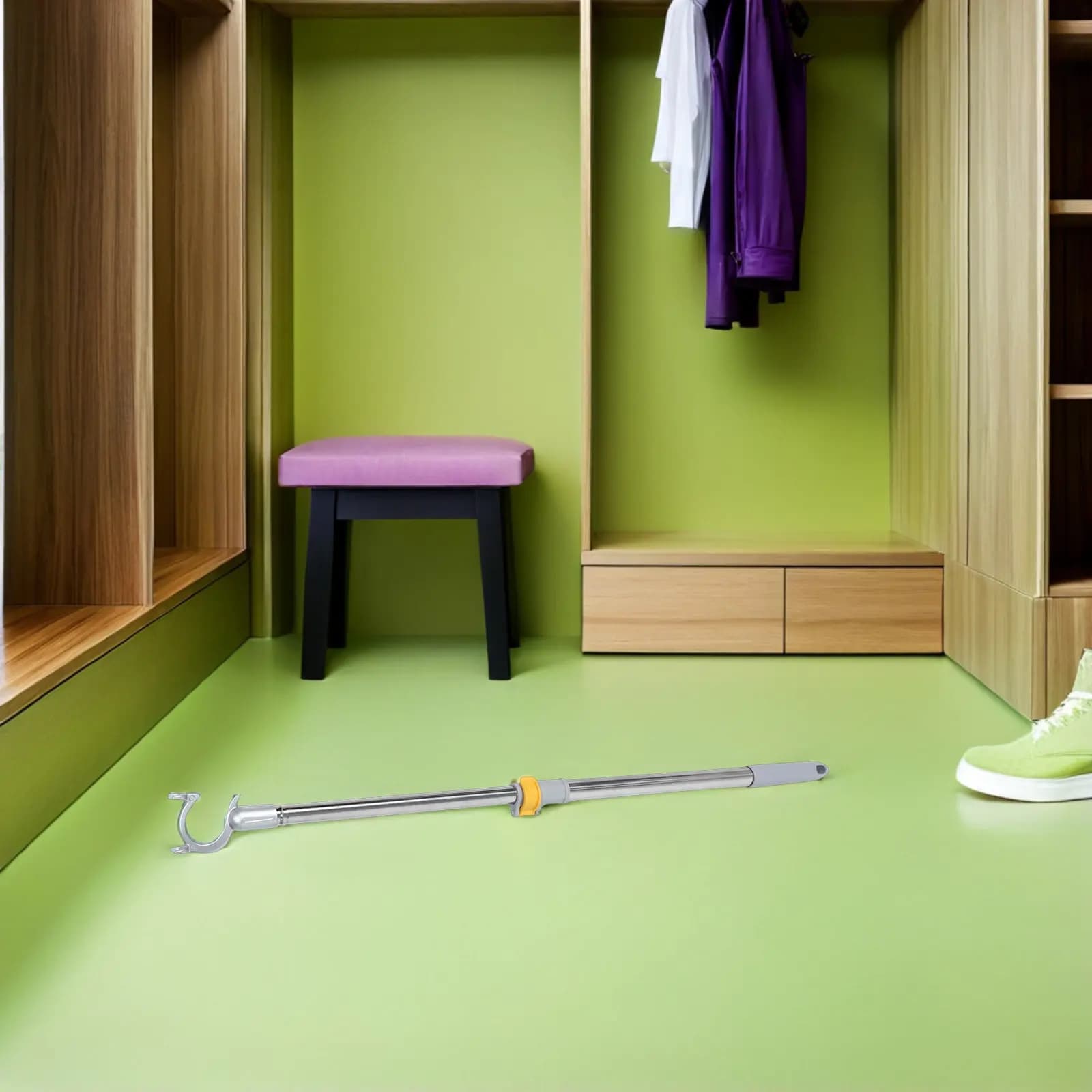 Retractable Telescopic Clothes Drying Rod Adjustable Clothes Hanger Pole 20.83 to 30.65 Expandable Metal Clothesline Pole Closet
