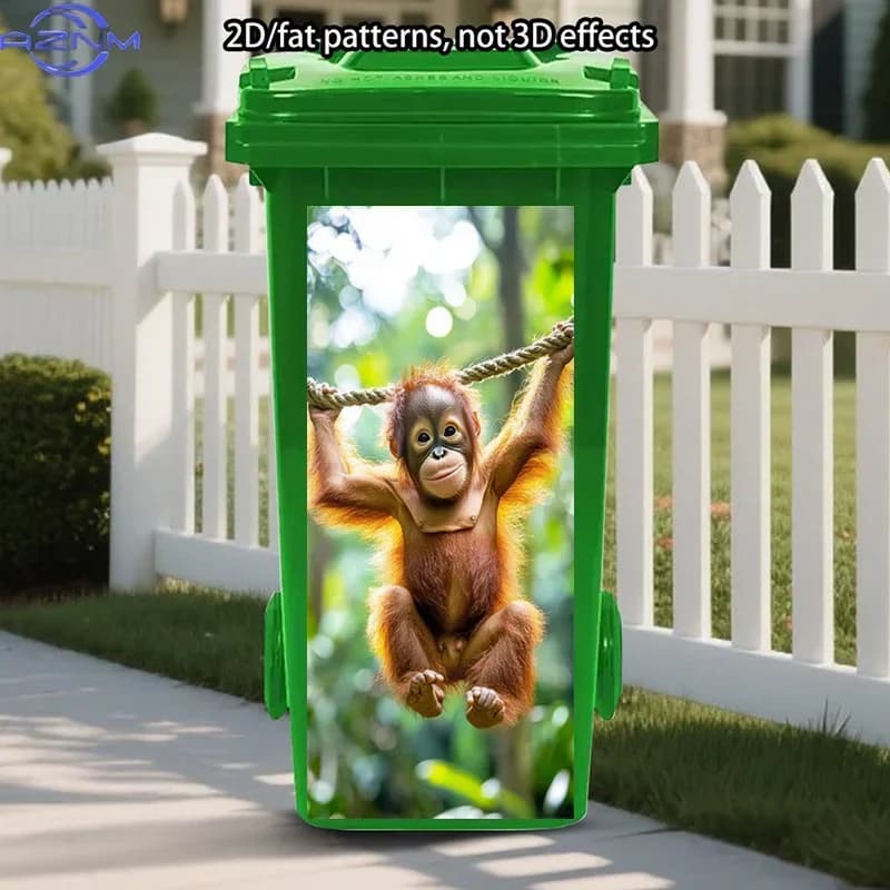 2D Printed Bin Decor Art Sticker Trash Can Home Pattern Decal