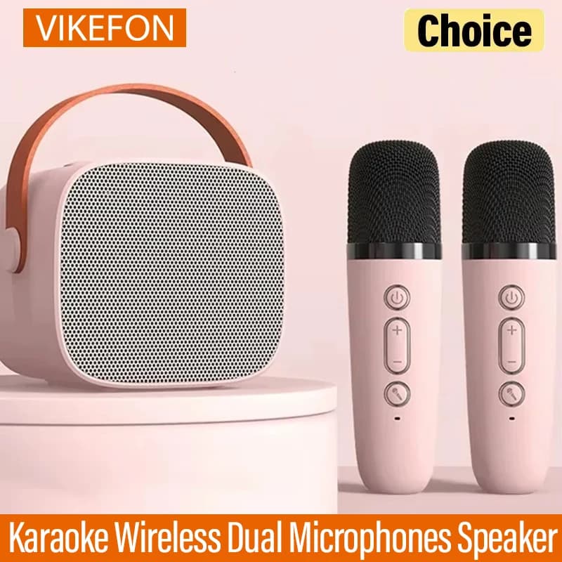 Karaoke Wireless Doppi Microfoni Macchina KTV Sistema DSP Altoparlante Bluetooth HIFI Stereo Surround Per Bambini E Adulti Regalo Del Partito