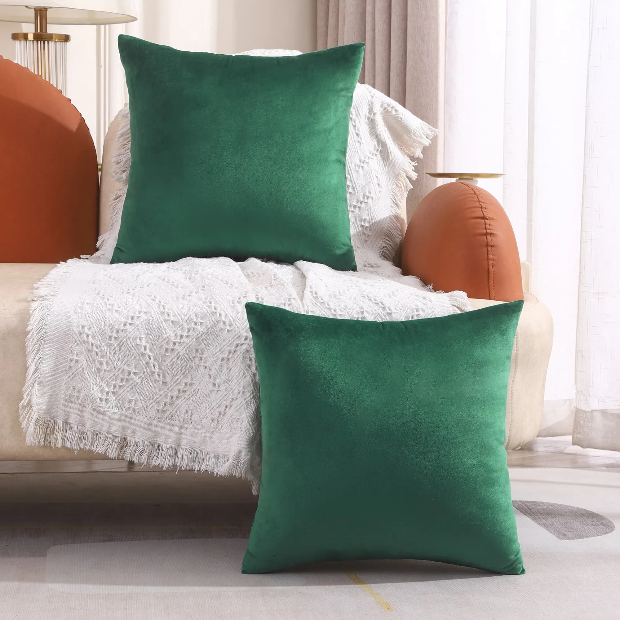 Set of 2 pillow linings lining for decorative pillow green christmas green living room bedroom decoration sofa