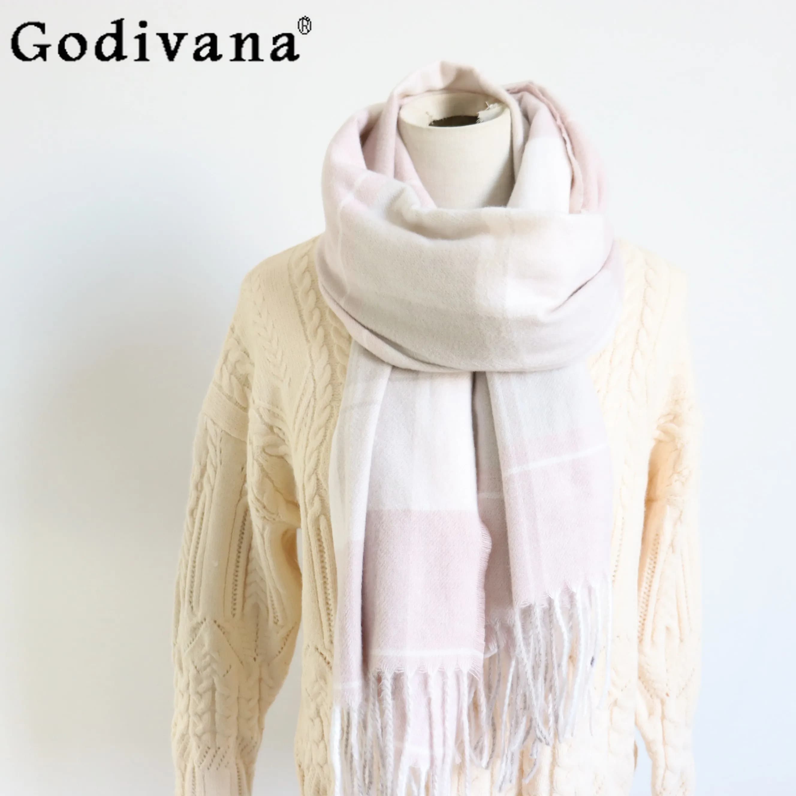 Sciarpa Lolita dolce giapponese per donna Autunno Inverno Nuove ragazze Sciarpa con fiocco grande Kawaii Scialle Sciarpa casual versatile moda donna