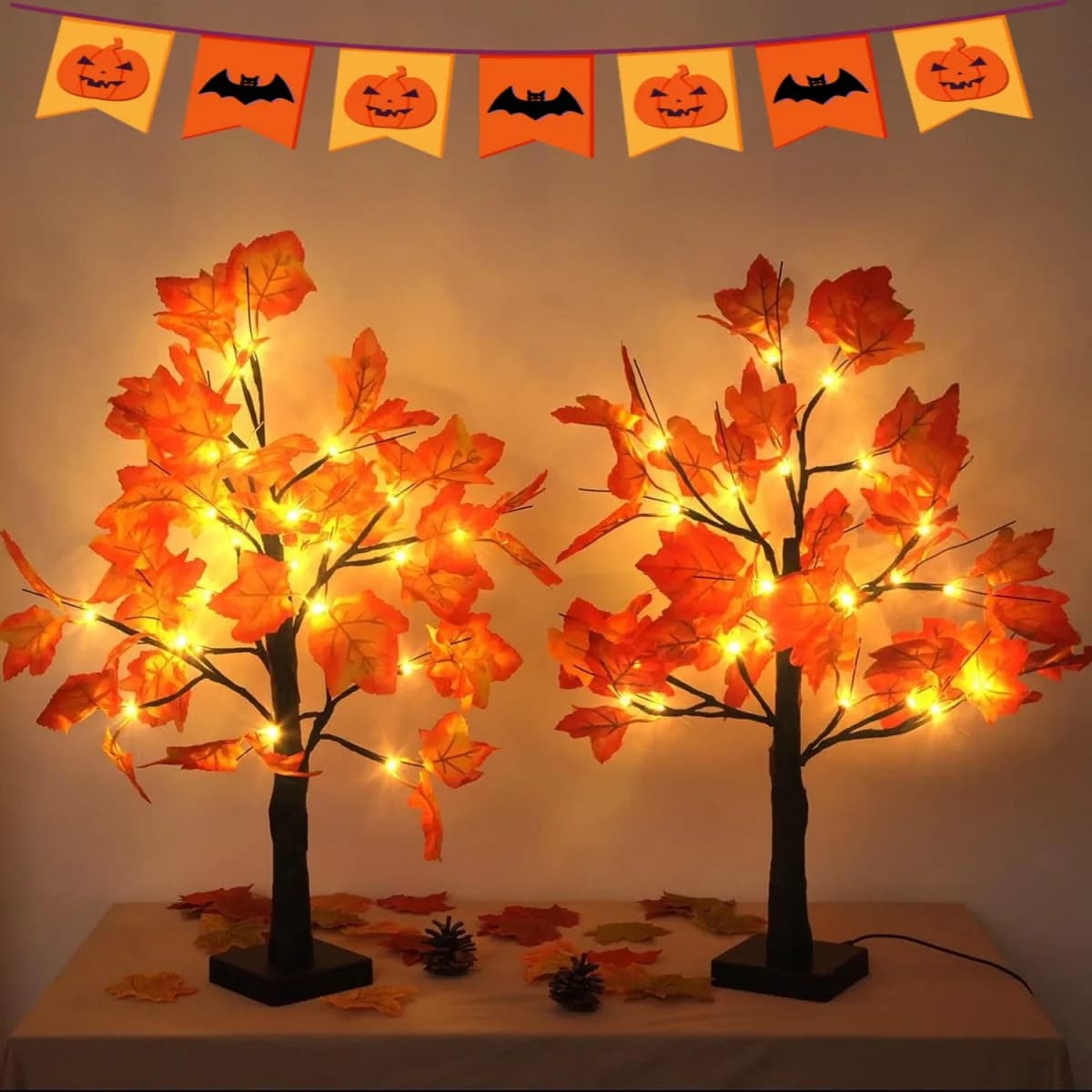 1pc 24 LED artificial birch black light branches DIY table lamp for autumn gifts house bedroom party Halloween party Decor