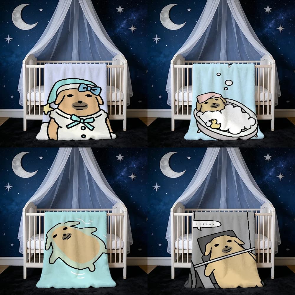 Anime Meme Nudaeng Dog Blanket Blanket for Home Bedroom Bed Sofa Picnic Travel Office Cover Blanket Kids