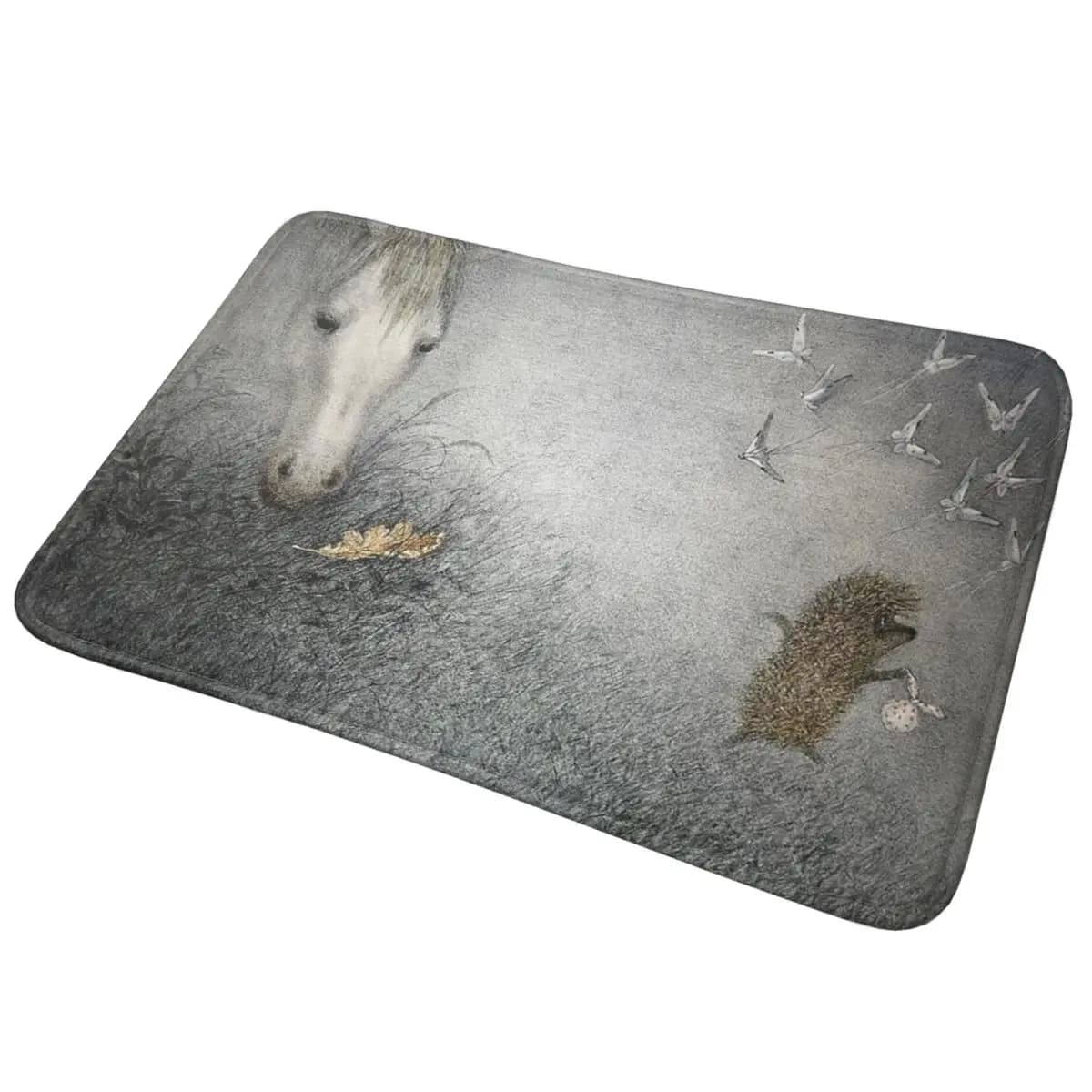 Hedgehog In The Fog Zerbino antiscivolo Tappetino antipolvere per ingresso cucina Tappetini poggiapiedi camera da letto di casa