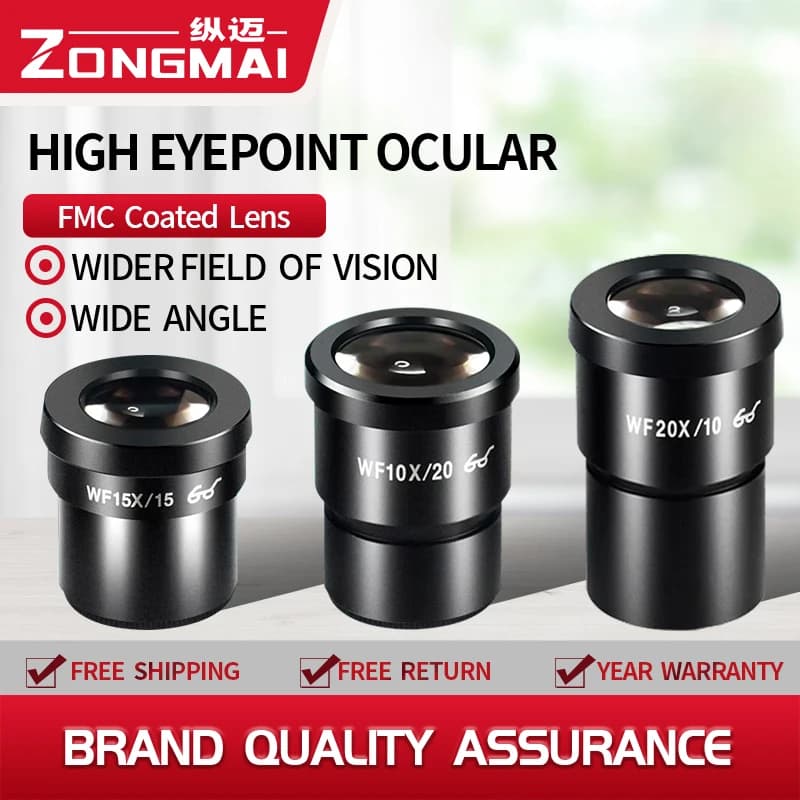 WF5X WF10X WF15X WF20X Oculare grandangolare ad alto punto oculare per microscopio stereo binoculare trinoculare interfaccia di installazione 30MM