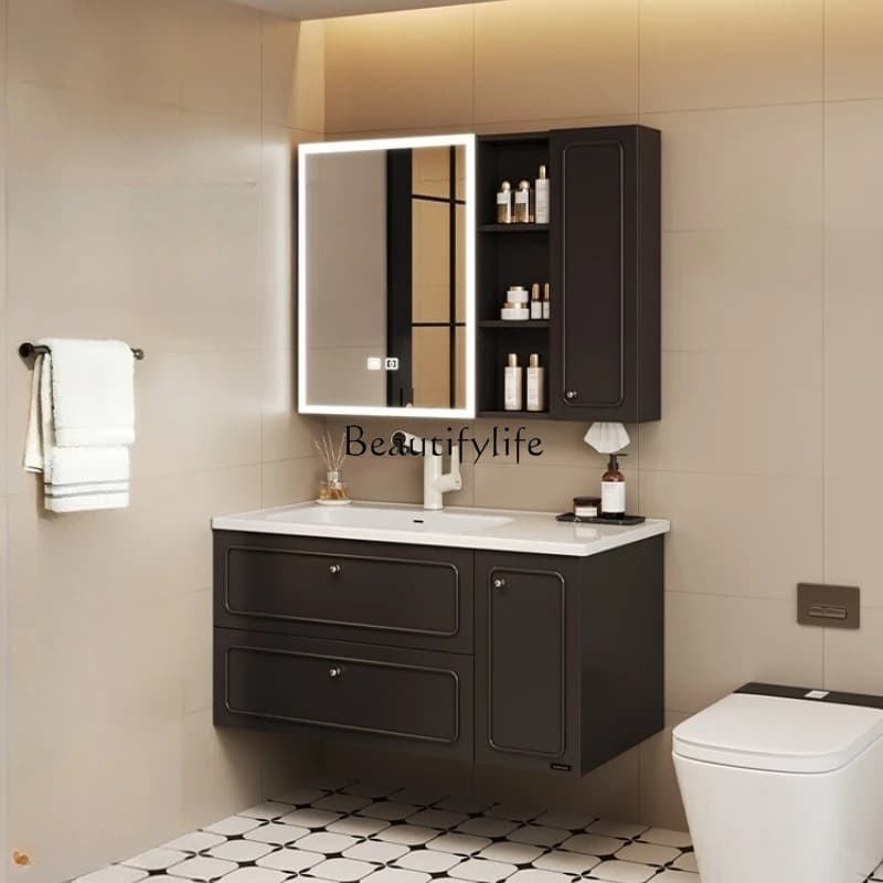 **Mobile da bagno WC combinato lavabo mobile a specchio intelligente integrato in ceramica