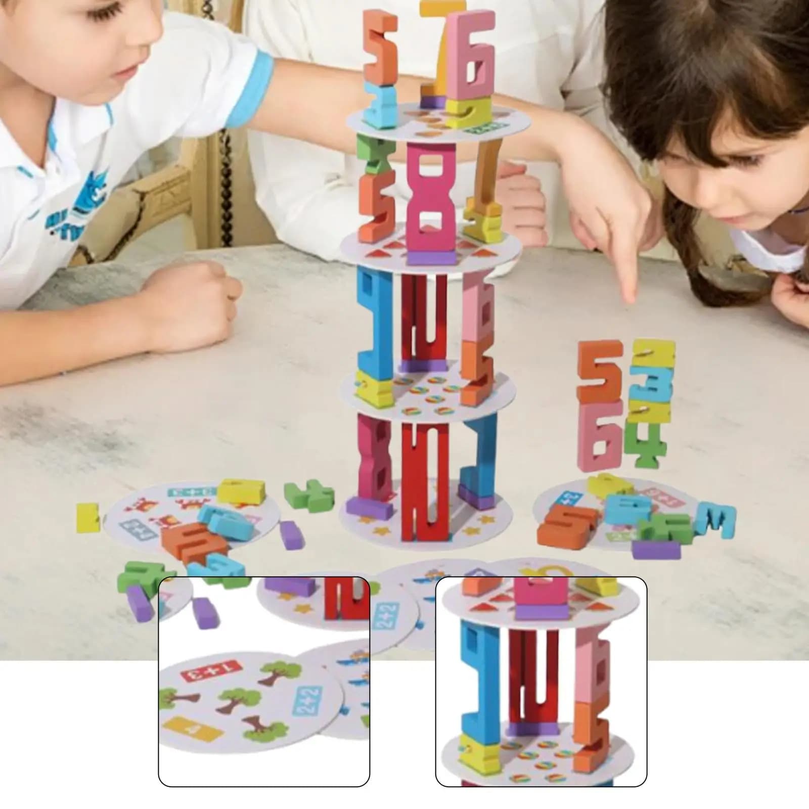 Gioco impilabile con blocchi di costruzione in legno, giocattolo educativo, conteggio impilabile aggiuntivo per regalo di compleanno per bambini