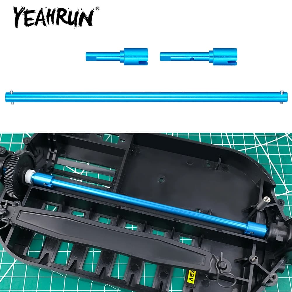YEAHRUN Albero di trasmissione centrale in lega di alluminio con set di giunti per elica differenziale per parti di aggiornamento Tamiya TT01 Parti di aggiornamenti per auto RC 1/10