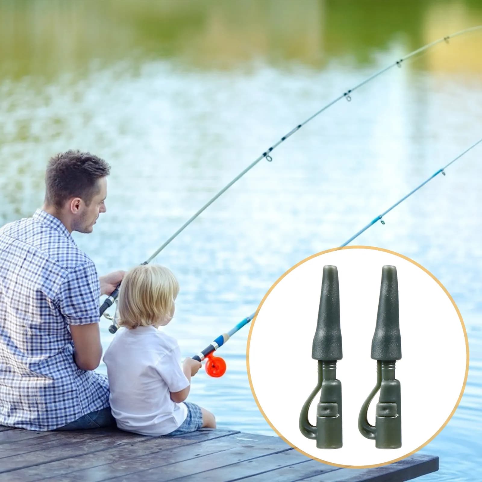 Clip da pesca da 50 pezzi, clip di fissaggio girevoli per impieghi gravosi, clip di fissaggio portatili, attrezzatura da pesca per utensili con filo metallico