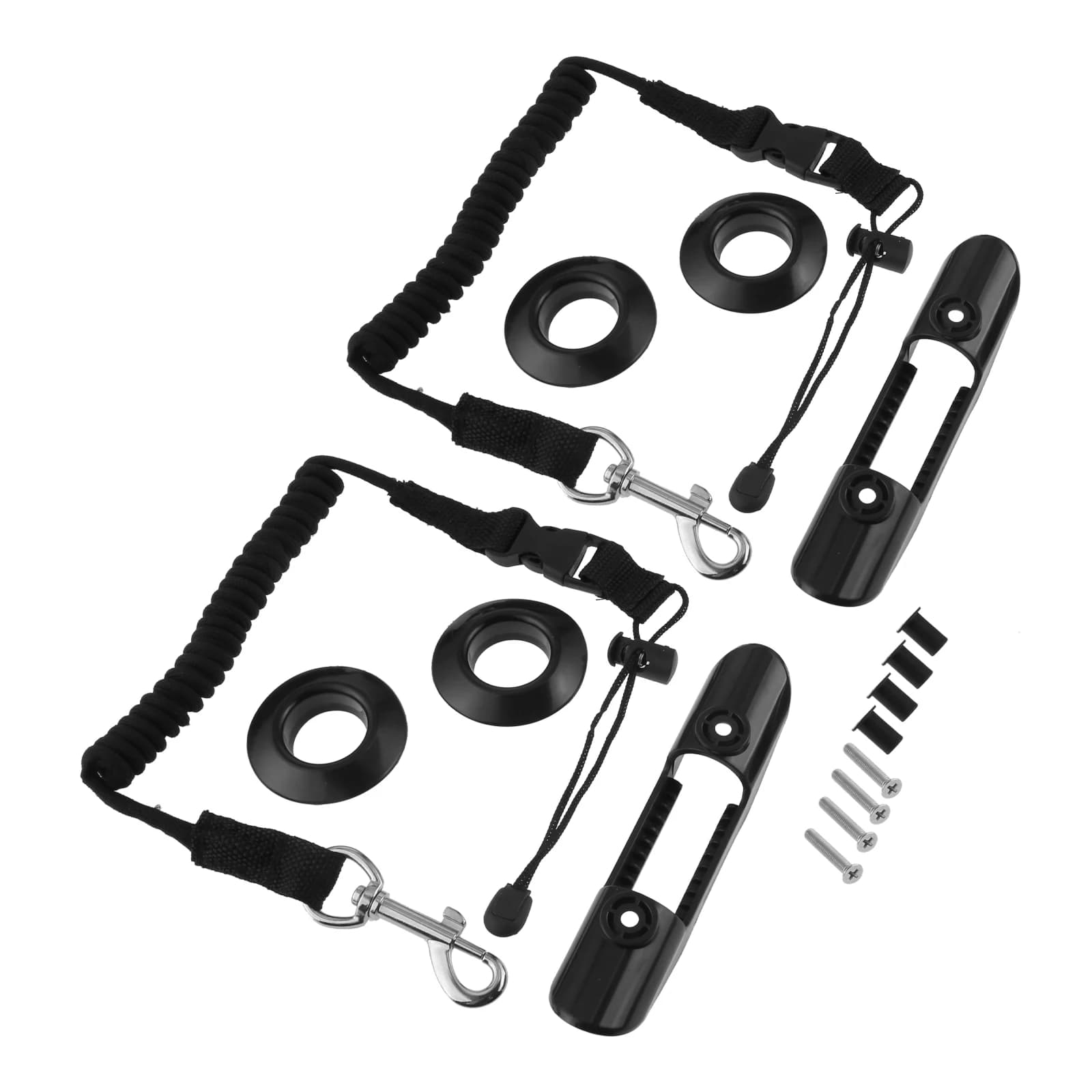 Clip porta pagaia per kayak in plastica, guinzagli in nylon, anello antigoccia in PVC, viti e dadi per accessori marini per barche da garage per canoa