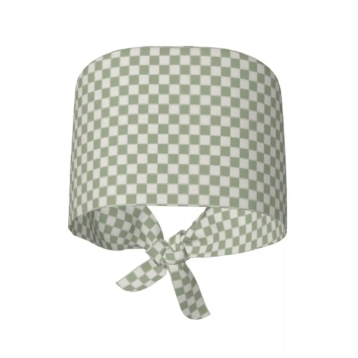 Checkerboard Mini Check Pattern Scrub Hat Doctor Working Surgical Cap Men Women Adjustable Nursing Caps for Dentist