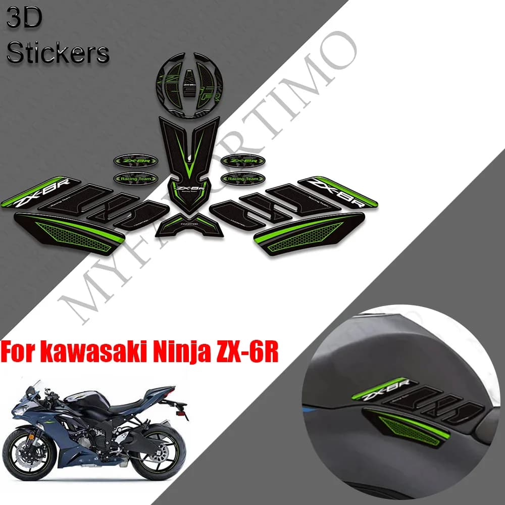 For kawasaki Ninja ZX-6R Fuel Tank Pad Sticker Motorcycle Tank Protector Decals Waterproof moto Accessories NinjaZX6R ZX6R