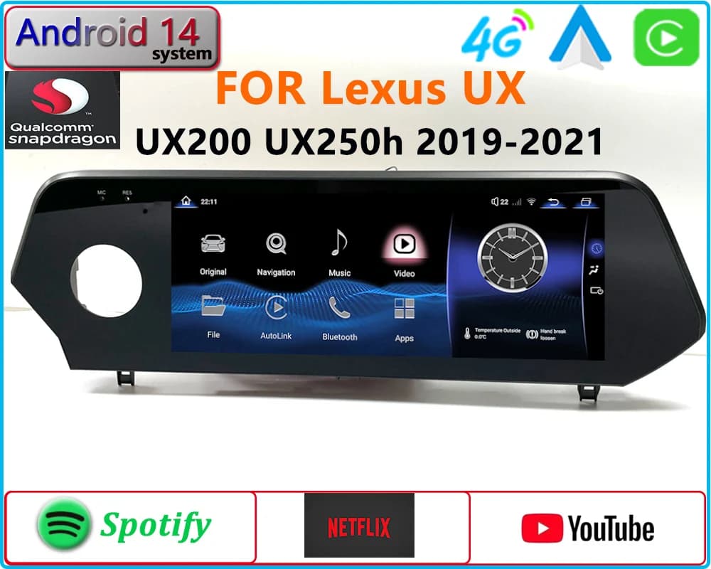 Per Lexus UX UX200 UX250h 2019-2023 Auto Lettore Multimediale Radio Schermo Qualcomm Carplay DSP Android Auto Navigazione Autoradio