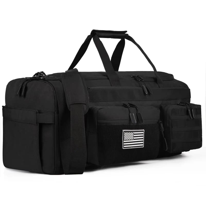 LHI 50L 3 in 1 Travel Duffle Bag Men Large Gym Sports Bags Tactical Military Duffle Backpack with Shoes Compartment & Wet Pocket