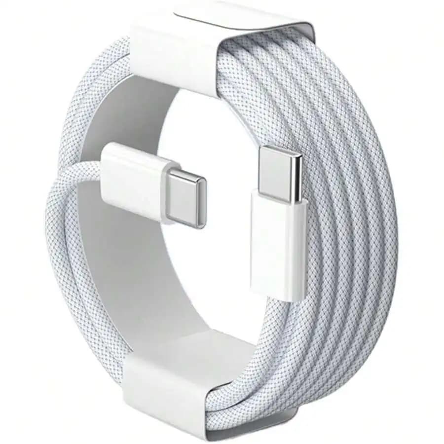 Cavo USB-C a Type-C in nylon intrecciato da 3.3/6.6/10ft per ricarica rapida e trasferimento dati, compatibile con iPhone 17/16/15/Pro/Pro Max/iPad